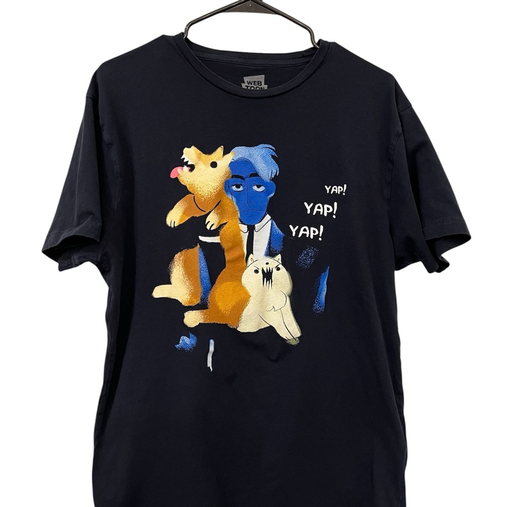 WEBTOON Graphic Tee “Yap! Yap! Yap!” Black Cartoon Shirt